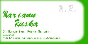 mariann ruska business card
